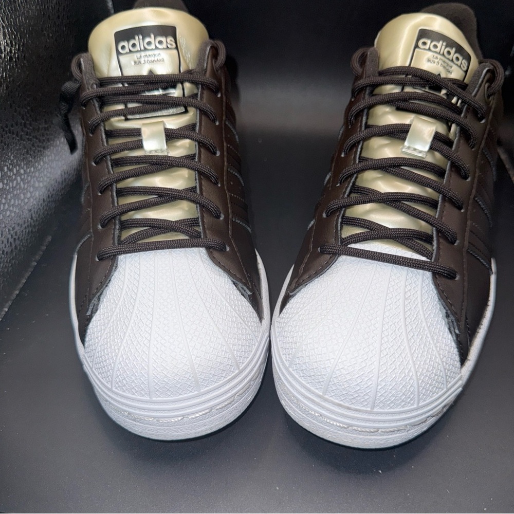 Size 8.5 - Adidas Superstar Night Brown Gold, GX4360, Clean, No Box, Preowned